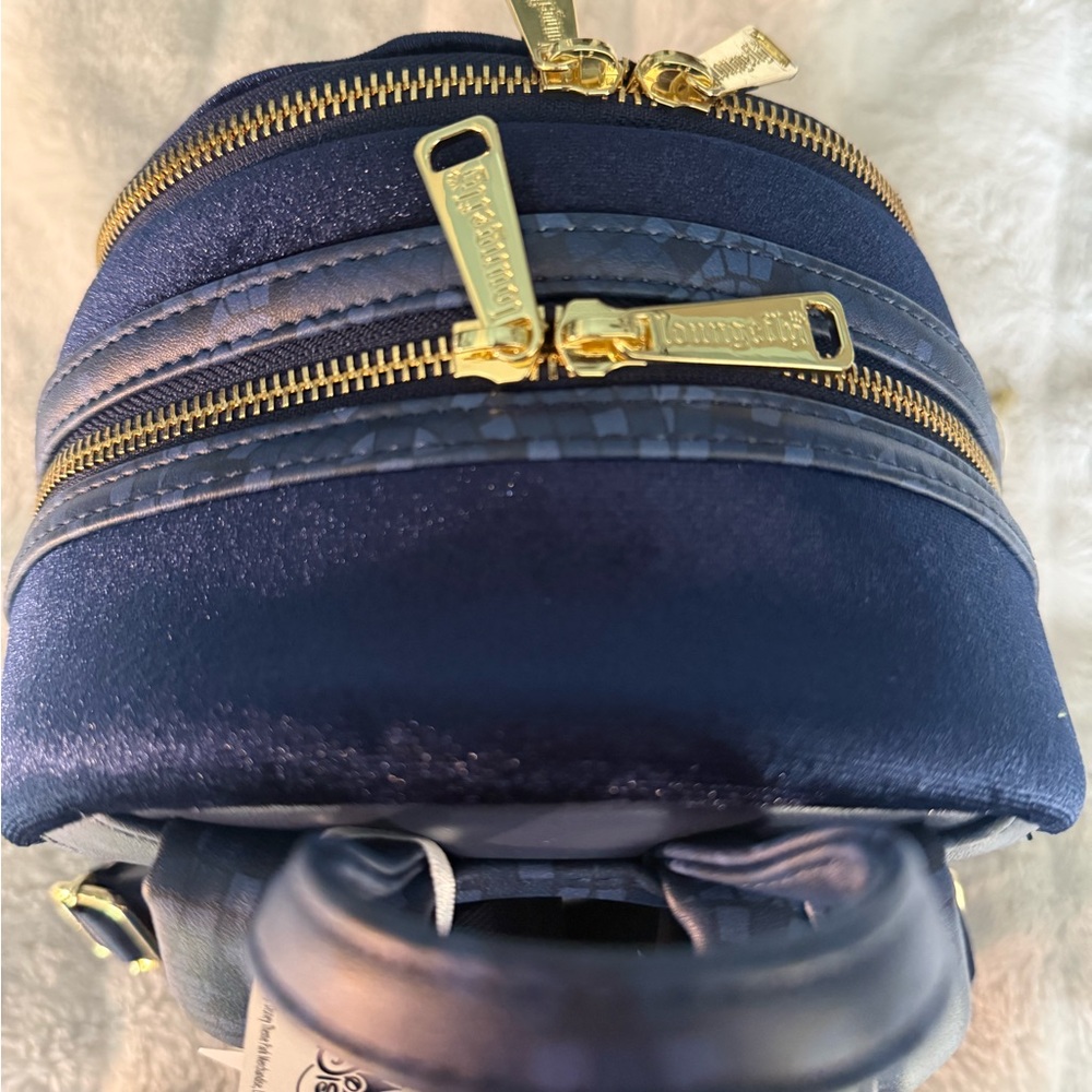 Club 33  Blue Velvet Luxury Disney Loungefly Backpack Brand New with Tags 🪄 - Picture 12 of 14